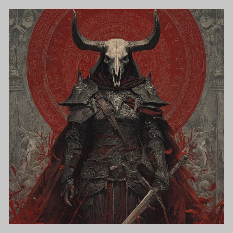 Dämonenkrieger mit Schädelhelm