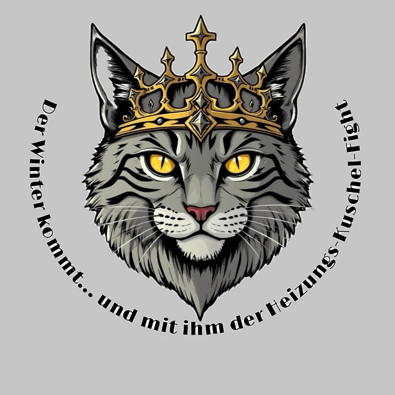 Roi Chat avec Couronne