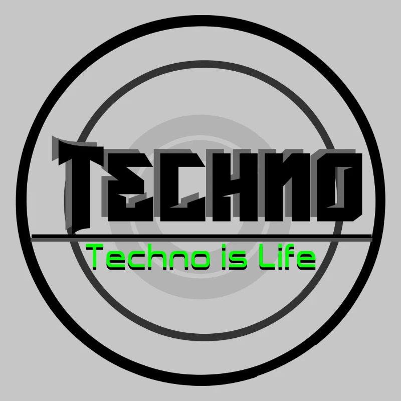 Techno Is Life Neon Logo