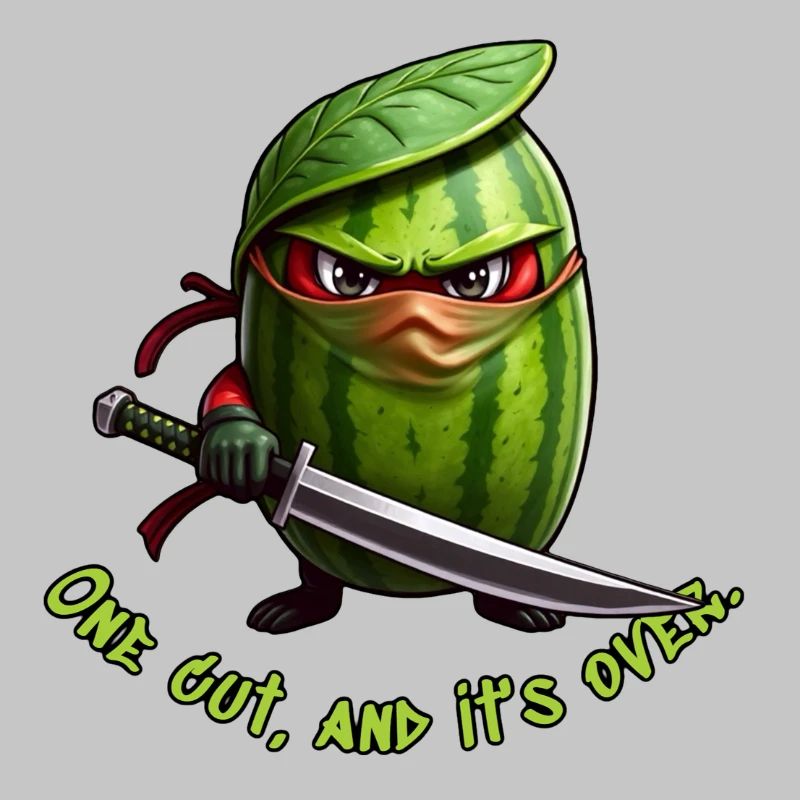 Wassermelone Ninja mit Schwert