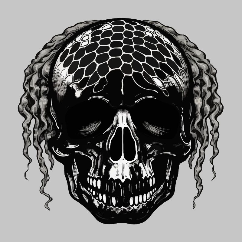 Skull with Mesh Pattern Dreadlocks