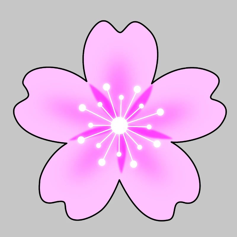Pinke Blüte mit Neonstrahlen
