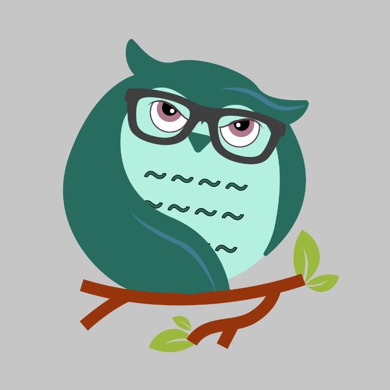 Cartoon owl with chic glasses