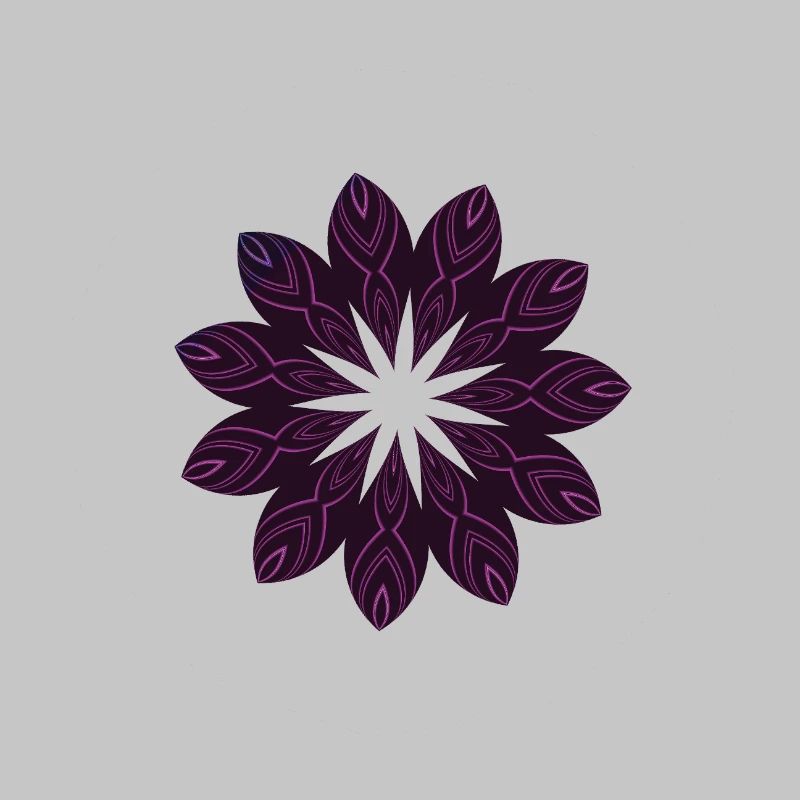Dunkle Purpur Mandala Blume