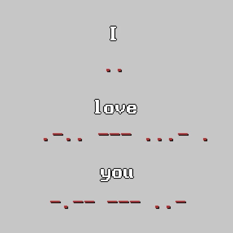 Code Morse rétro pixel art Je t’aime