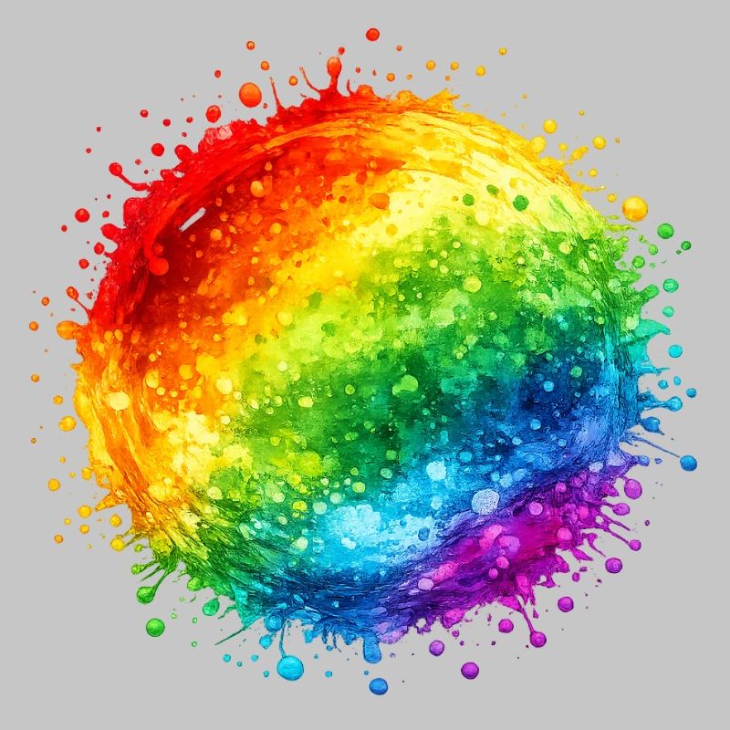 Regenbogenfarbene Farbspritzer Explosion
