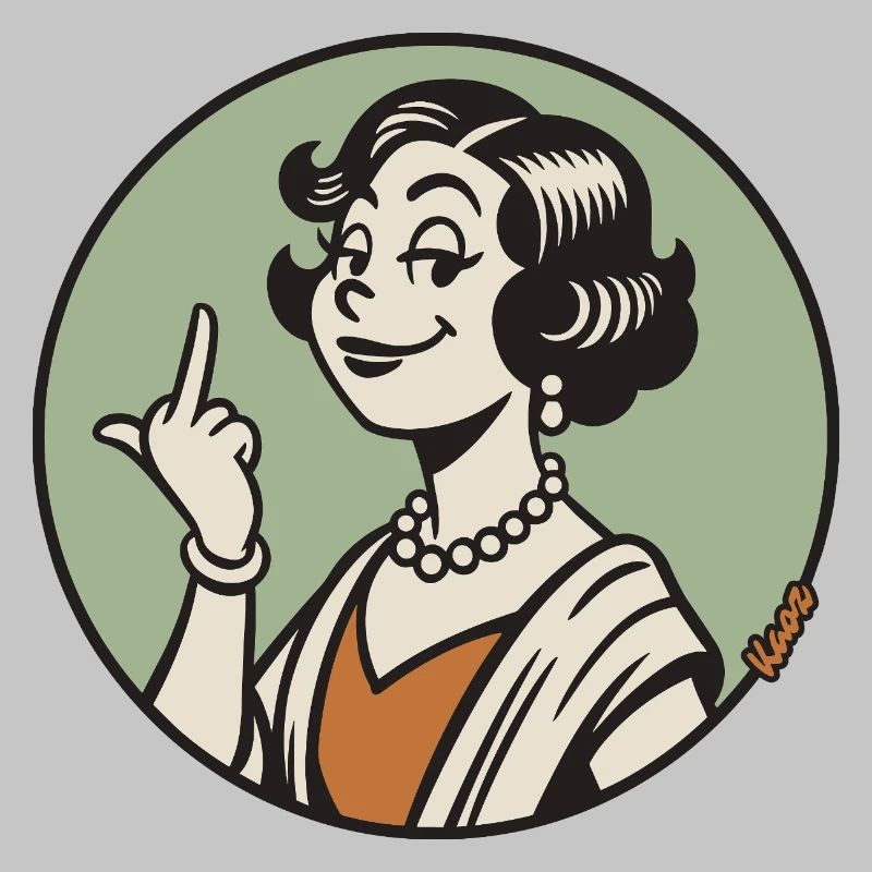 Retro Diva mit Mittelfinger