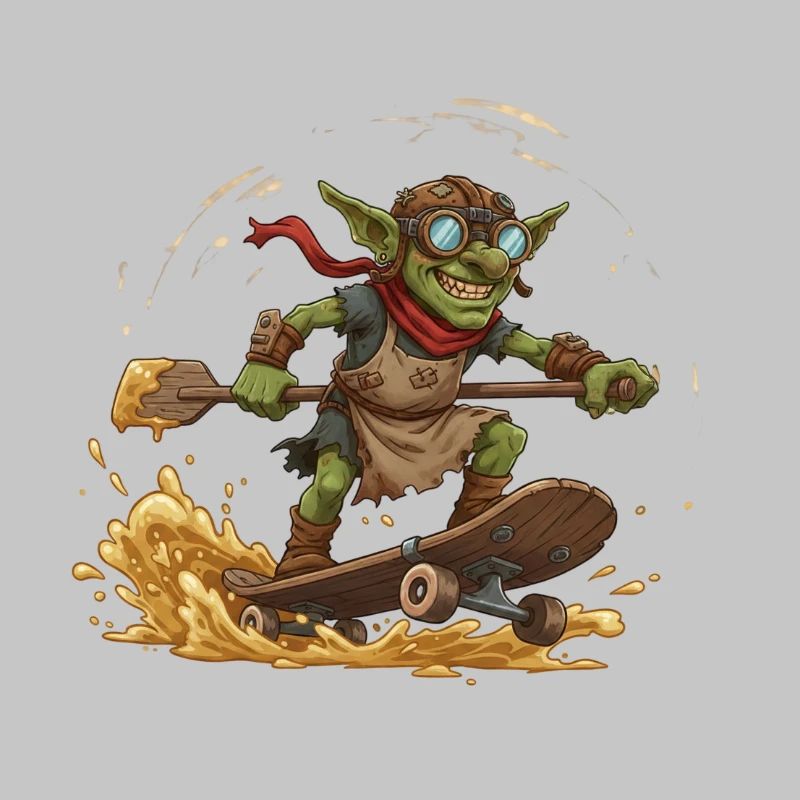 Goblin on skateboard
