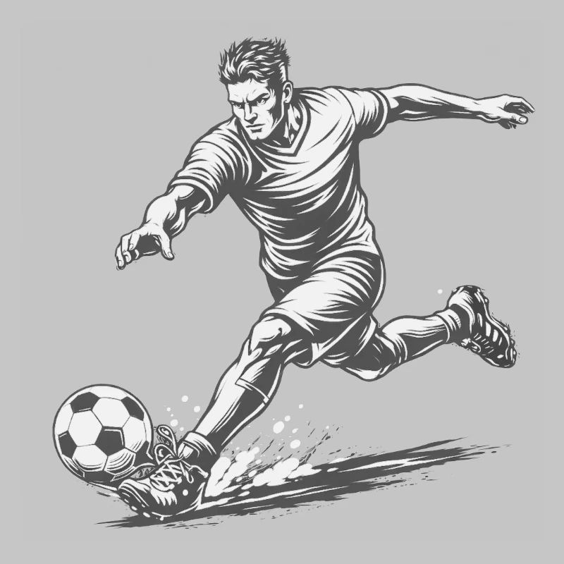 Footballeur dynamique dans le style comique