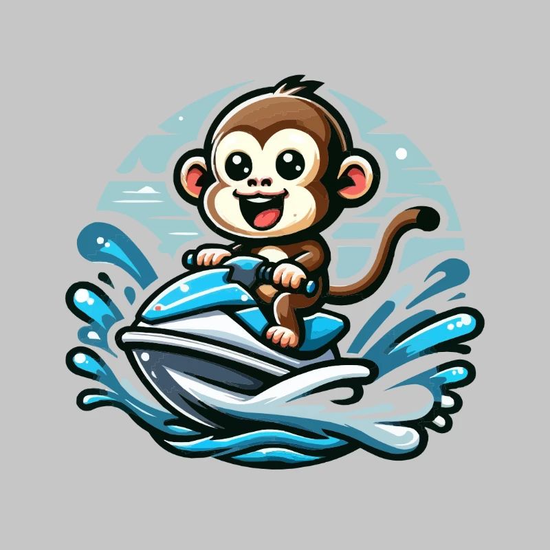 Affe auf Jetski Abenteuer