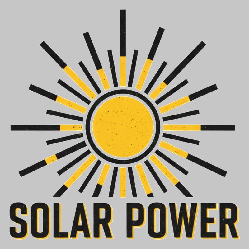 Neo-Brutalist Solar Power Sunburst Icon