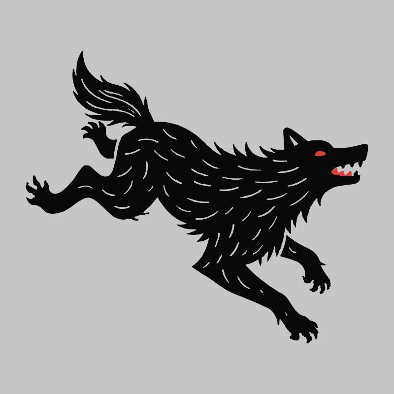 Schwarzer Wolf läuft