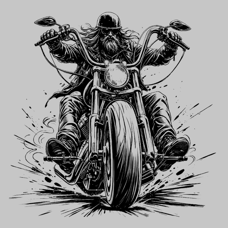 Chopper driver frontal in comic style
