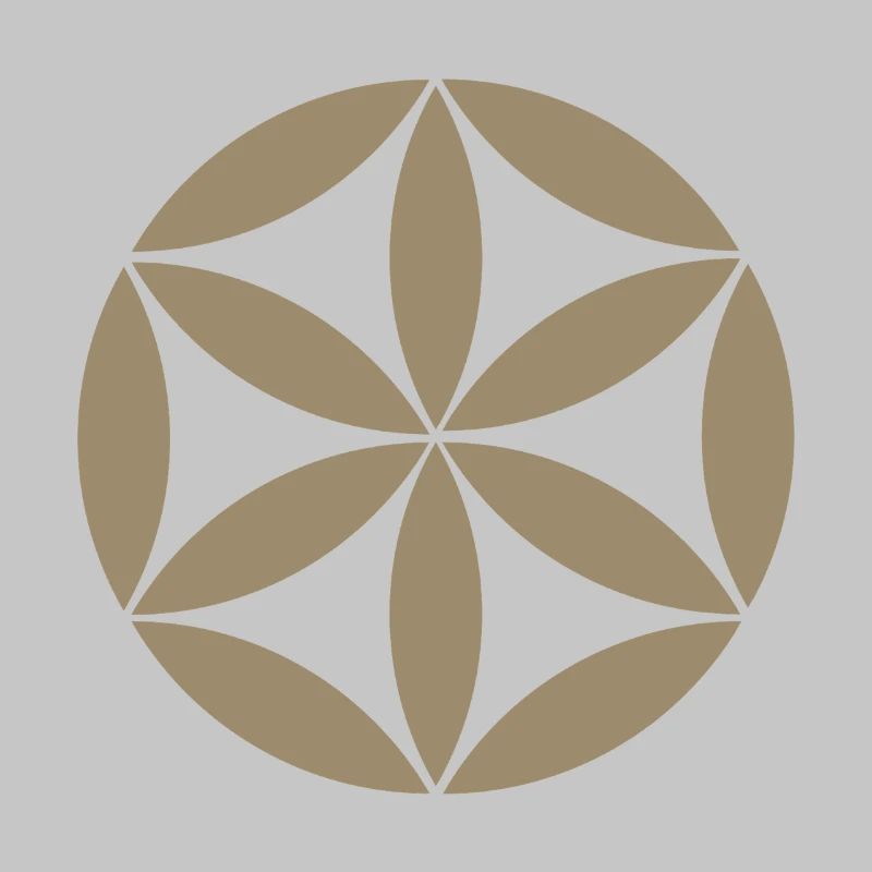 Taupe Geometric Flower Circle