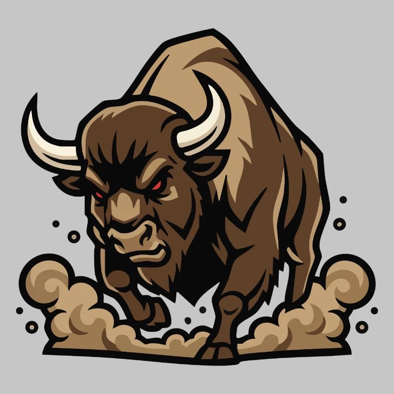 Wild Bison Charge Mascot Buffalo
