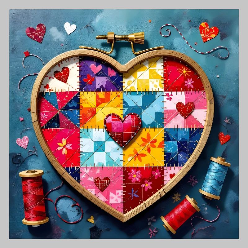 Patchwork Herz Quiltkunst