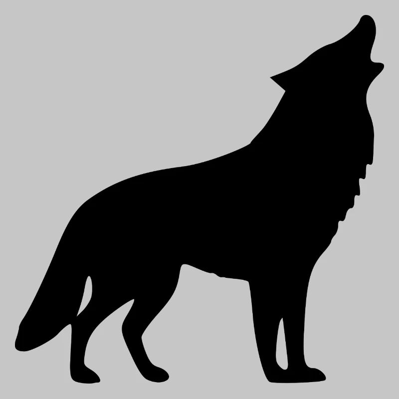 Heulender Wolf schwarz