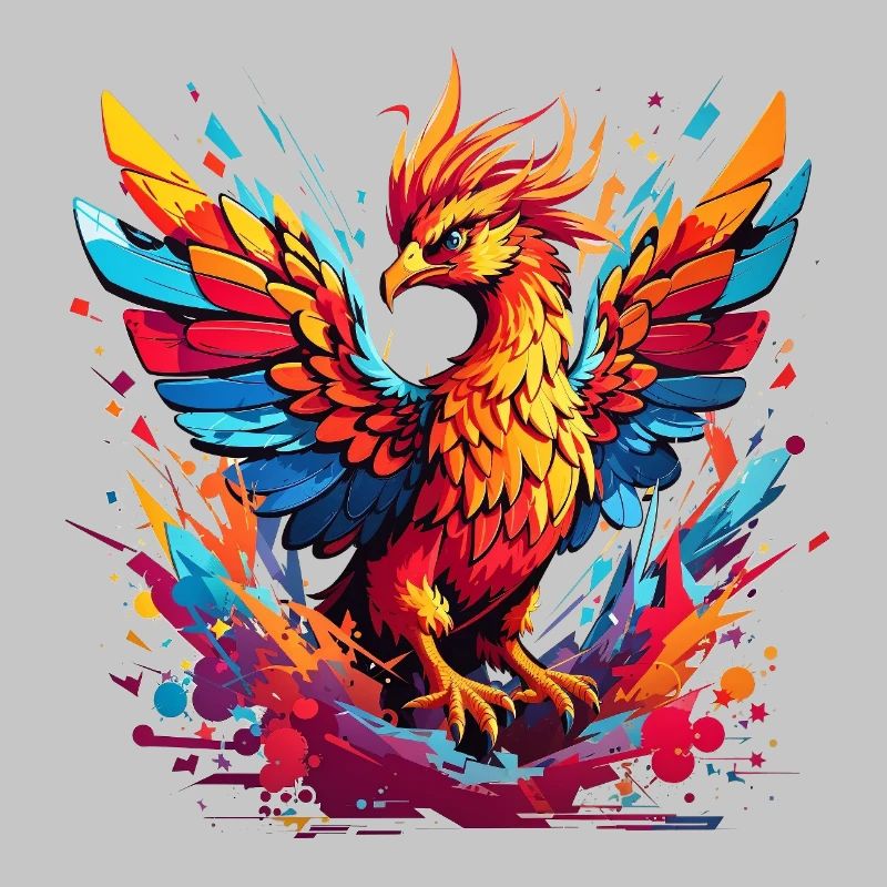 Feuerphönix Farbexplosion