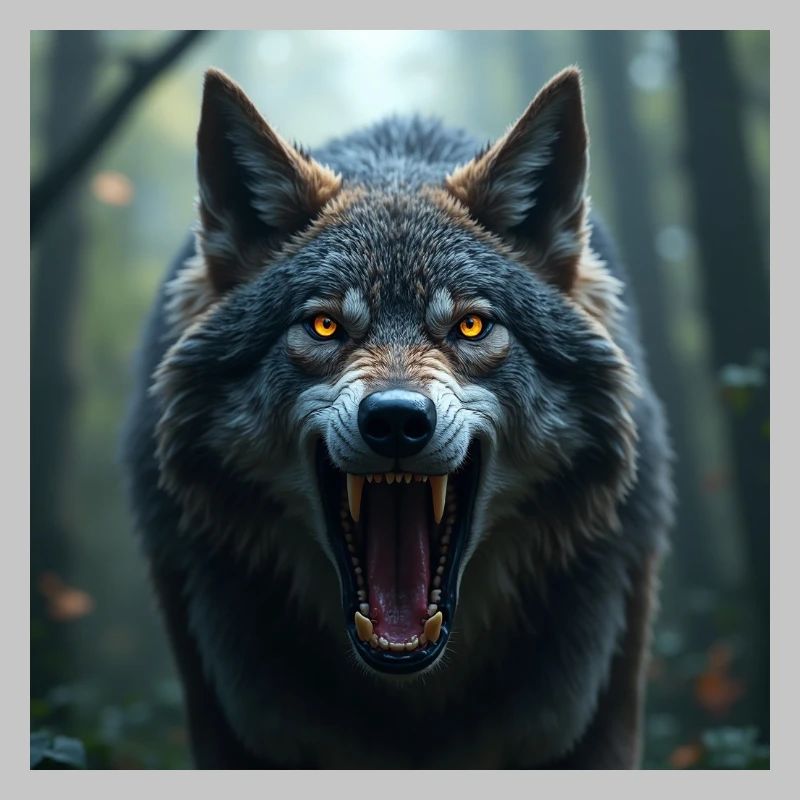 Aggressiver Wolf