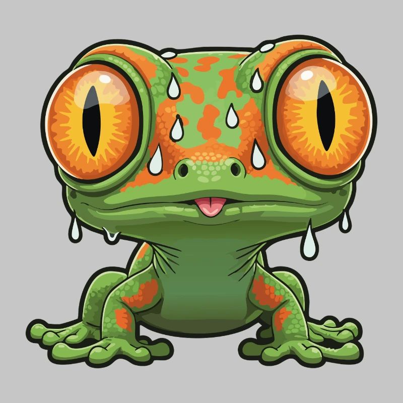 Stressed Lizard Panic Bulging Eyes Mascot