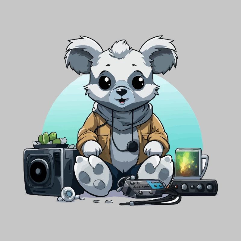 Panda DJ en sweat à capuche – Ambiance Studio
