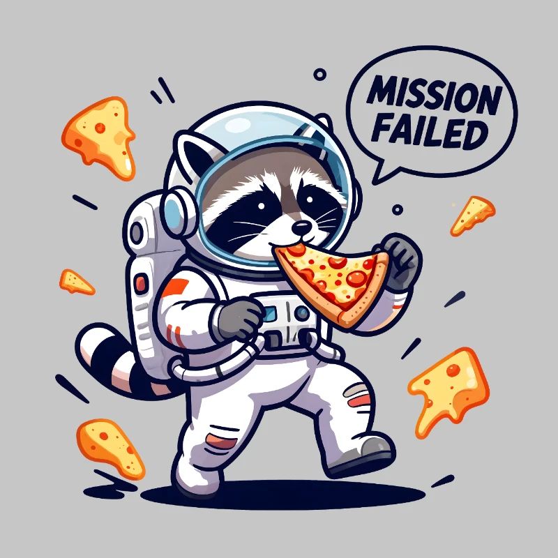 Kosmischer Waschbär-Pizza