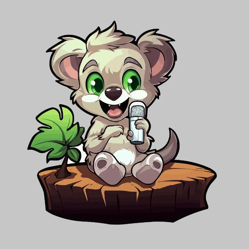 Kleiner Koala am Baumstumpf