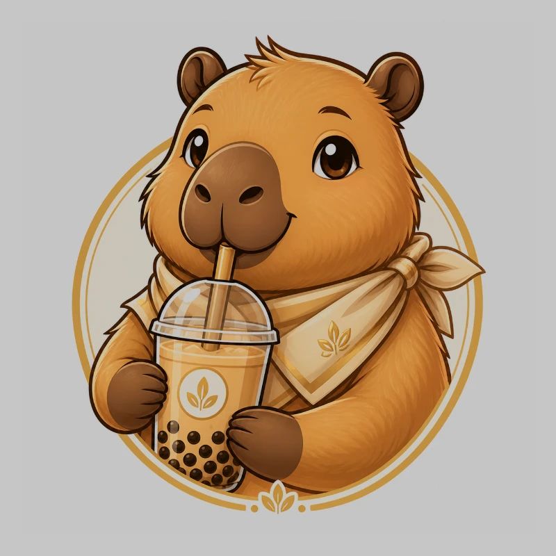 Golden Bear Bubble Tea Charm