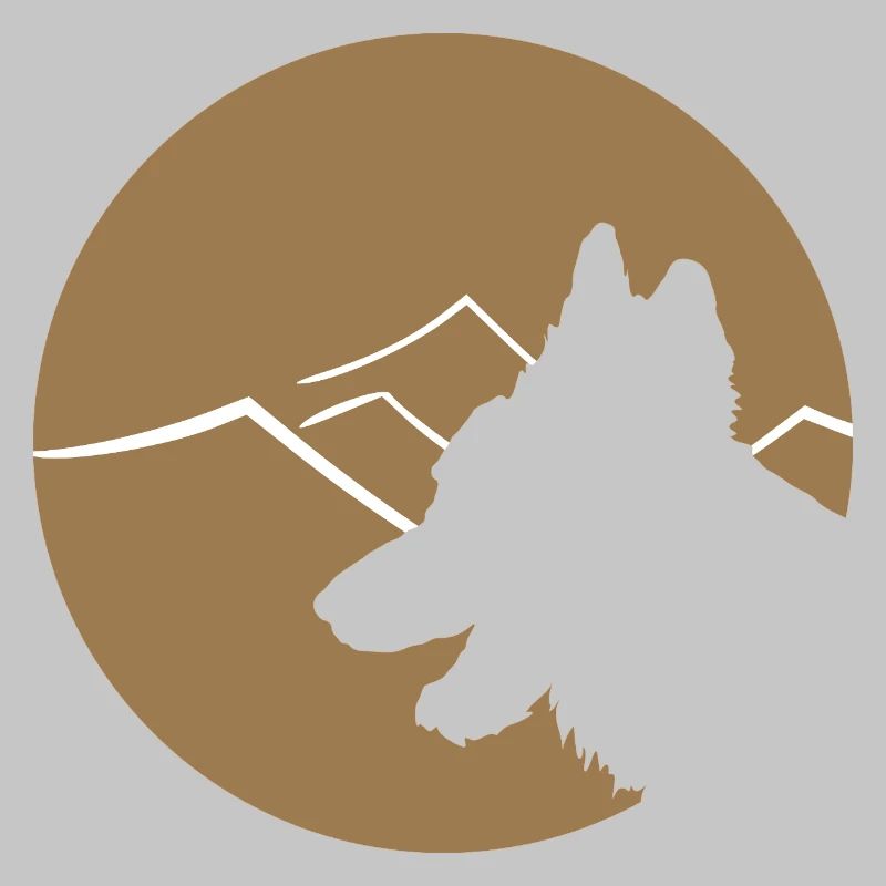 Schäferhund Silhouette im Kreis