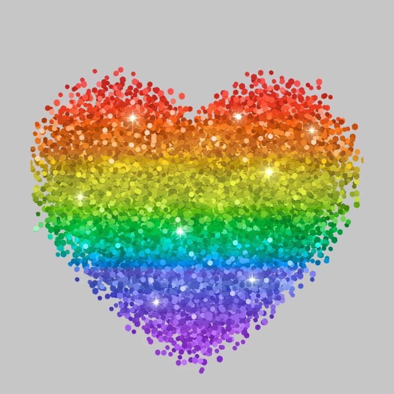 Regenbogenherz Glitzerpunkte