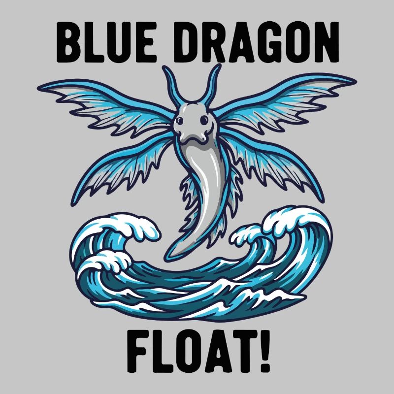 Dragon Bleu Mer Danger Float Blue Dragon Noir
