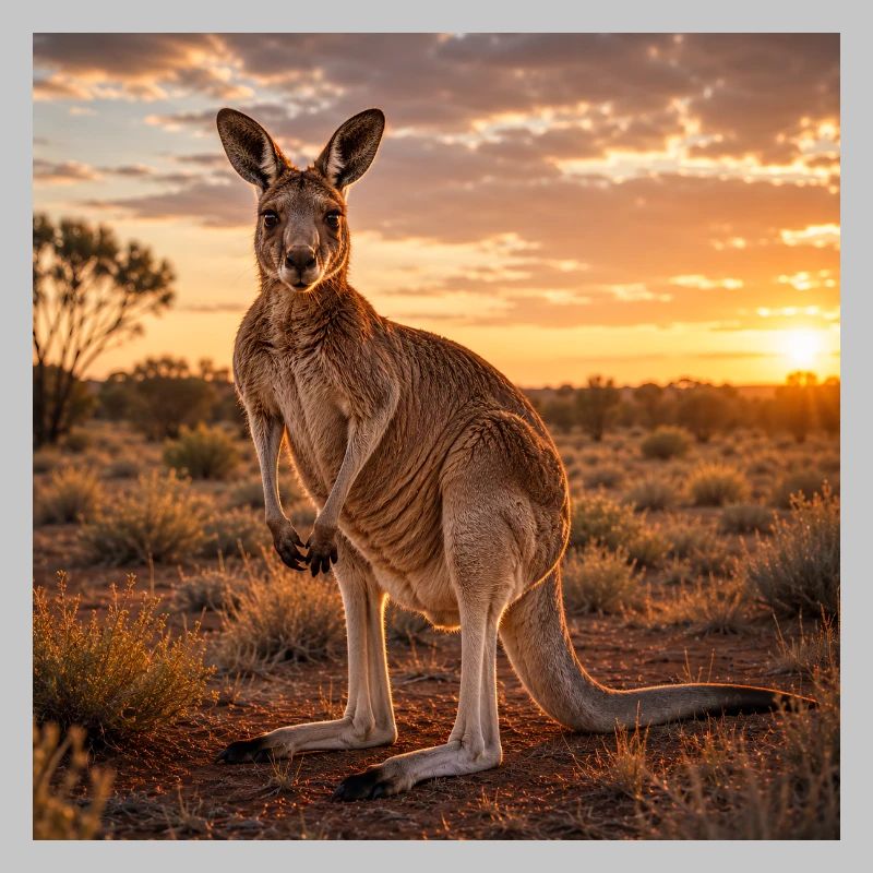 Kangaroo at sunset