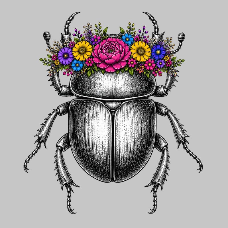 Skarabäus mit Blumenkrone