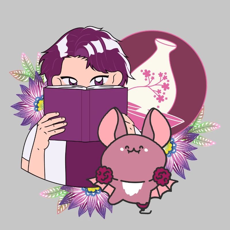 Manga Reader, Sake and Bat with Prosthesis