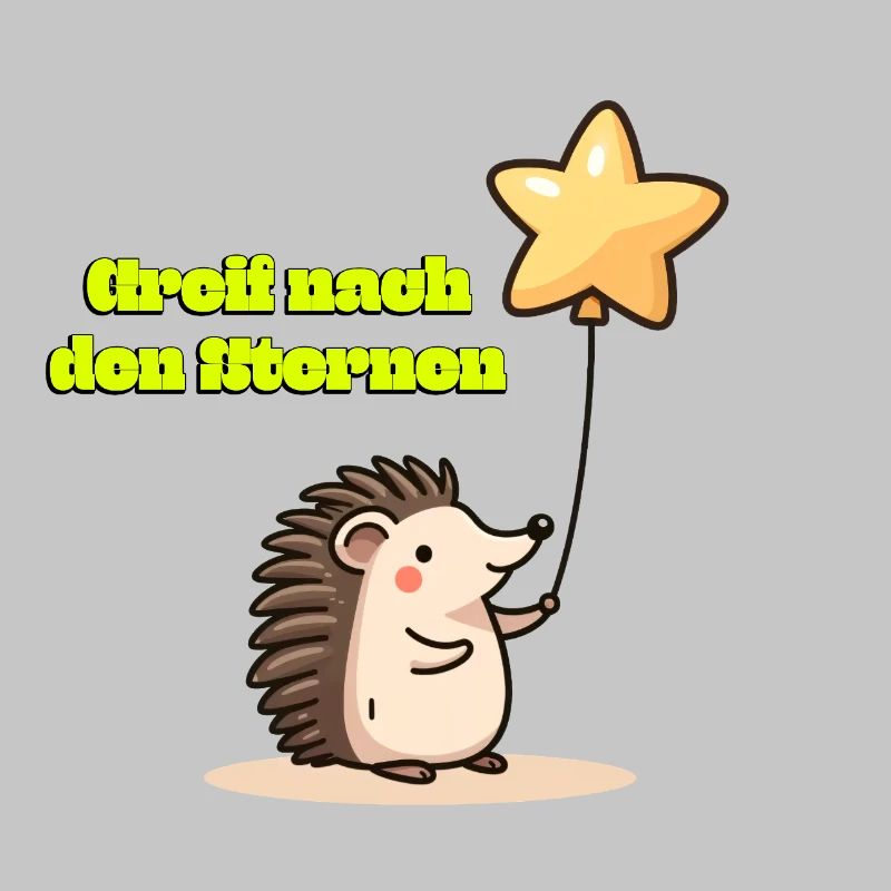 Greif nach den Sternen Süßer Igel Träumer Motivati