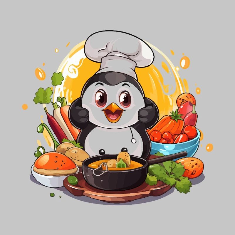 Kitchen Penguin Culinary Art