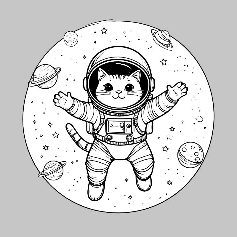 Astronaute chat dans l’espace