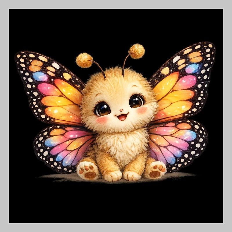 Bébé papillon avec ses ailes colorées