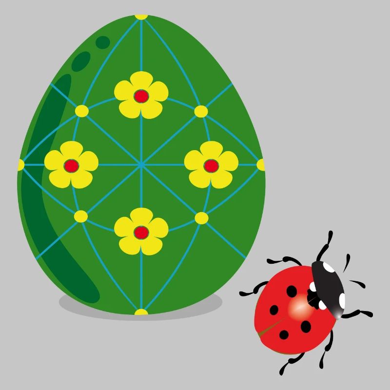 Easter egg with ladybug