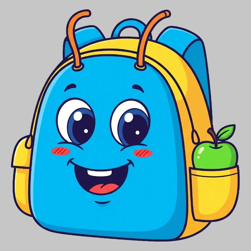 Cheerful backpack with apple motif