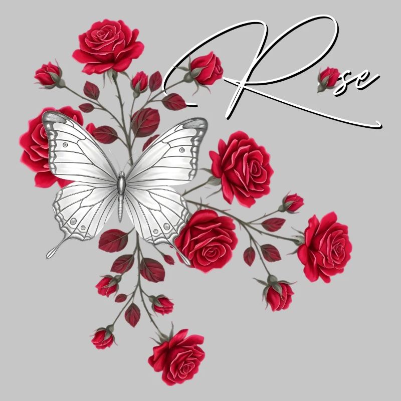 Rose et Papillon Élégance