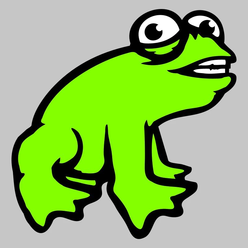 Frog grins cool funny comic crazy toad