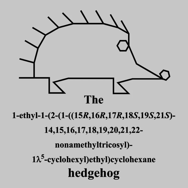 Hedgehog Molecule - IUPAC nomenclature Joke -b