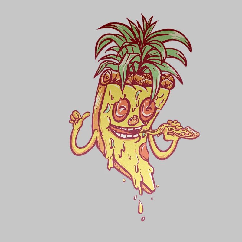 Funky Maskottchen-Ananaspizza
