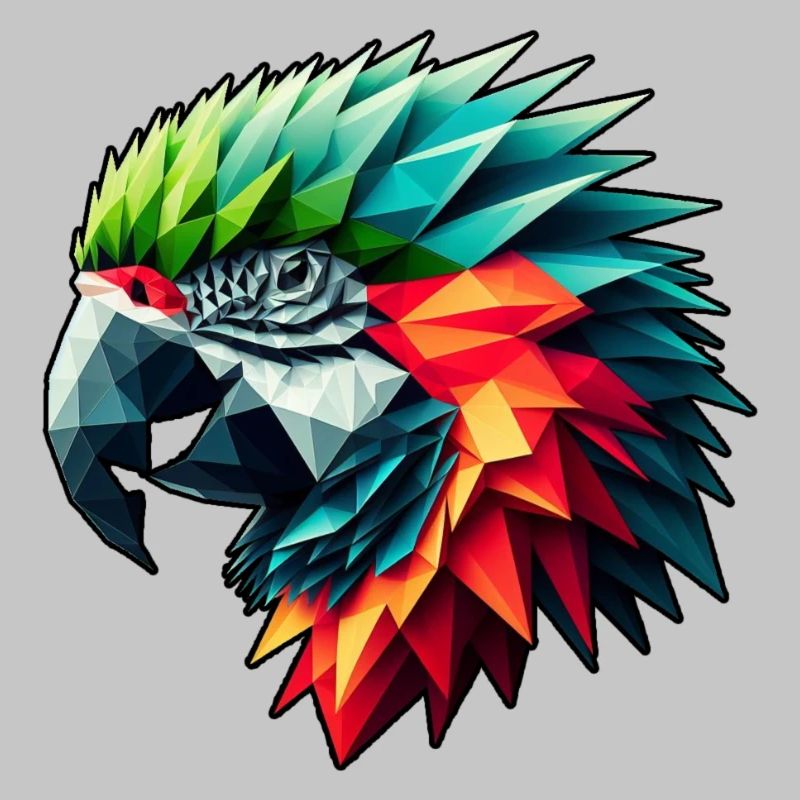 Perroquet dans le design polygonal coloré