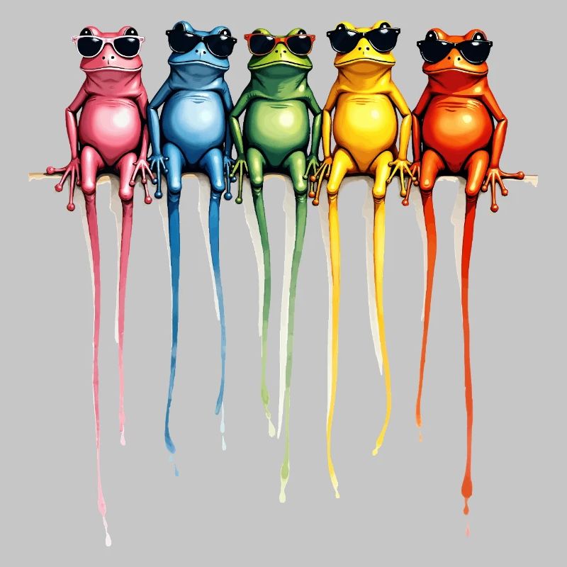 Coole Regenbogen-Frösche