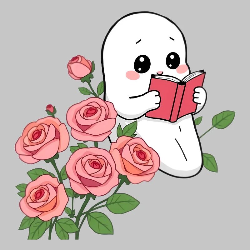 Gespenst liest ein Buch
