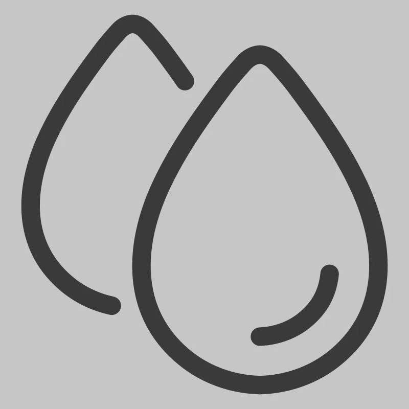 Double Water Drops Line Icon Logo