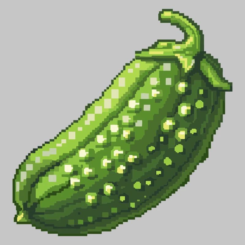 Pixel Concombre Vert Rétro