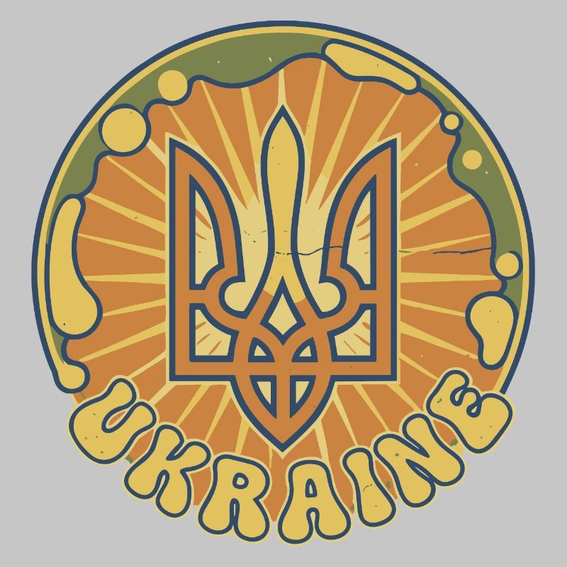 Ukrainisches Trident Sonnenbadge
